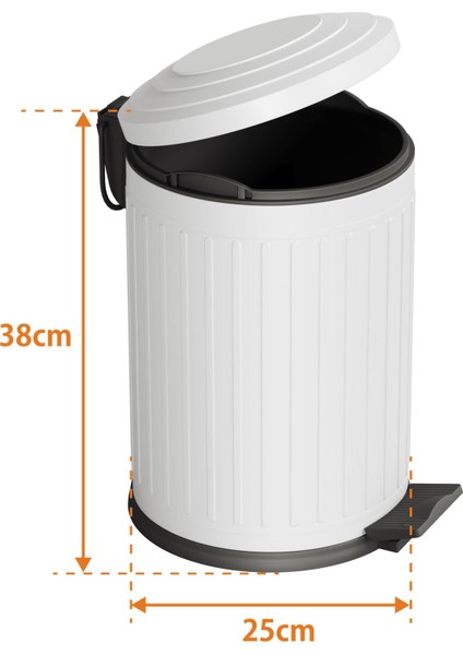 Midas Çöp Kovası -Pedallı 12 Lt. , Beyaz fırsatları