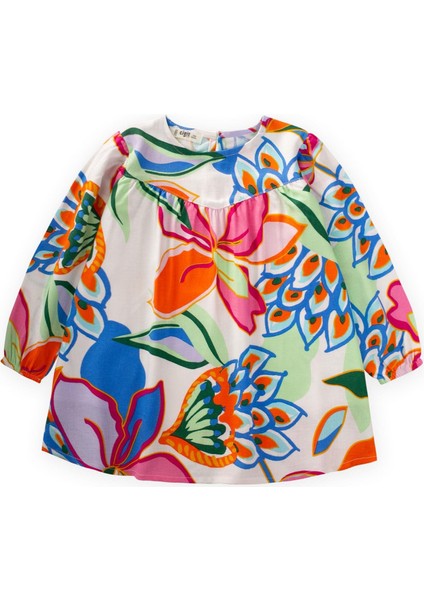 Desenli Elbise 2-6 Yaş Multicolour Çiçek Desen