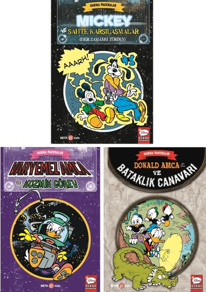 Disney Harika Maceralar / Çizgi Roman Seti / 3'lü Kitap (Matematik Öğreten Cetvel)