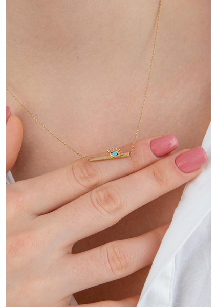 14 Ayar Altın Plaka Kirpik Kolye fiyatları