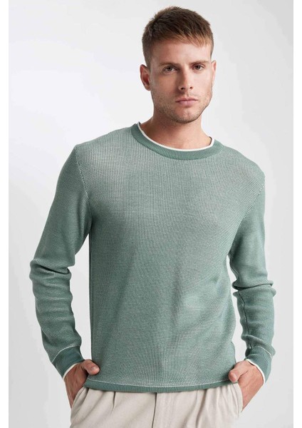 Standart Fit Normal Kesim Bisiklet Yaka Triko Kazak B0923AX23WN