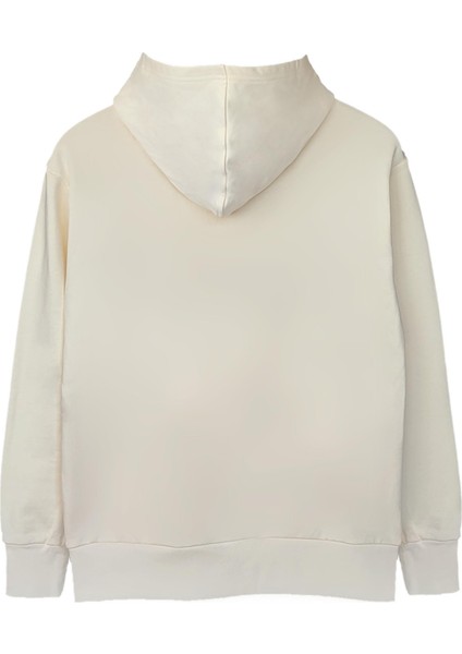Original Krem Fermuarlı Hoodie