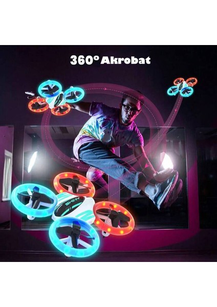 LED Işıklı Akrobat Mini Drone 360° Mini Kamerasız Drone Quadcopter 2.4ghz