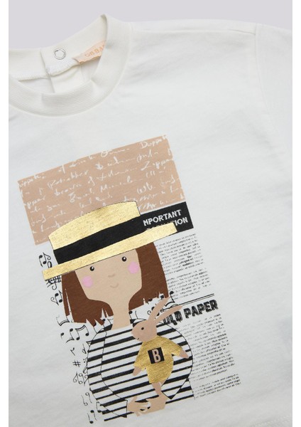 Bg Store Kız Bebek Ekru Tshirt modelleri