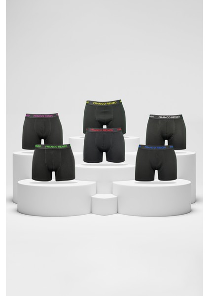 6'lı Kutulu Lüx Pamuklu ve Likralı Boxer