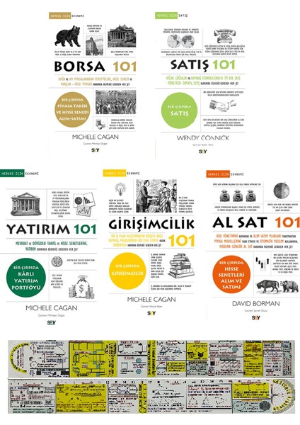 Borsa 101 / Satış 101 / Yatırım 101 / Girişimcilik 101 / Al Sat 101 / 5 Kitap Set (Matematik Öğreten Cetvel)