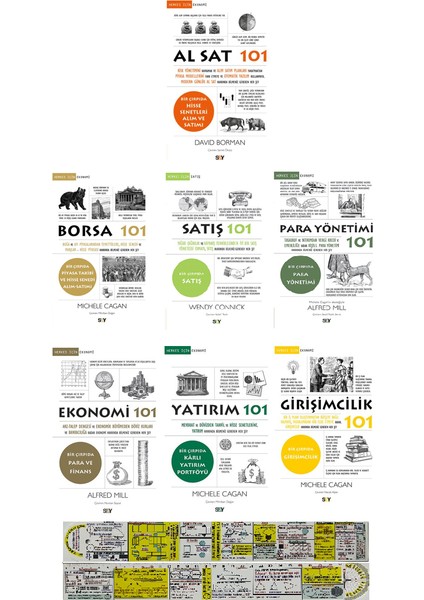 Al Sat / Borsa / Satış / Para / Ekonomi / Yatırım / Girişimcilik 101 / 7 Kitap Set (Matematik Öğreten Cetvel)