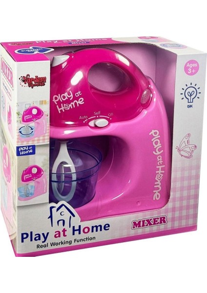 Oyuncak Pilli Işıklı Gerçekçi Hareketli Mikser Pembe Renk - Eğitici Oyuncak Mixer Evcilik Mutfak Oyun Seti