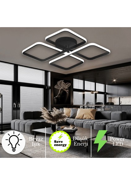 Novem Modern Plafonyer Ultra Süper Beyaz Ledli Avize Beyaz Işık