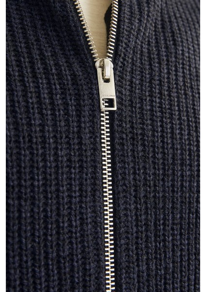 Essentials Jjelewis Regular Fit Fermuarlı Dik Yaka Örme Hırka Erkek Hırka 12257483 indirimleri