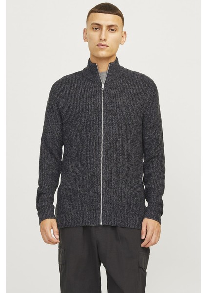 Essentials Jjelewis Regular Fit Fermuarlı Dik Yaka Örme Hırka Erkek Hırka 12257483
