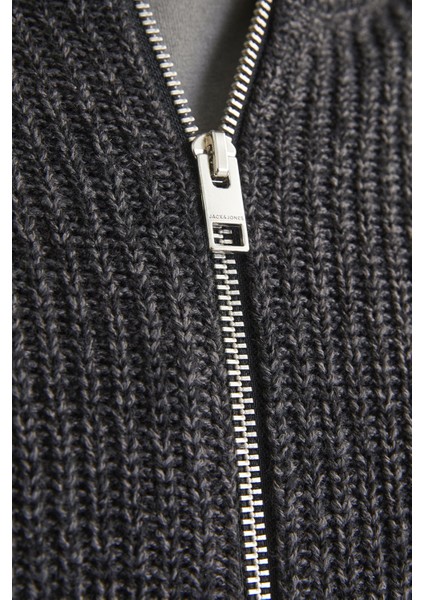 Essentials Jjelewis Regular Fit Fermuarlı Dik Yaka Örme Hırka Erkek Hırka 12257483