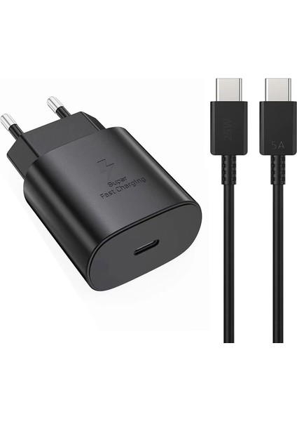 A24 Uyumlu Şarj Aleti ve Kablosu 25W Hızlı Şarj Type C Kablo