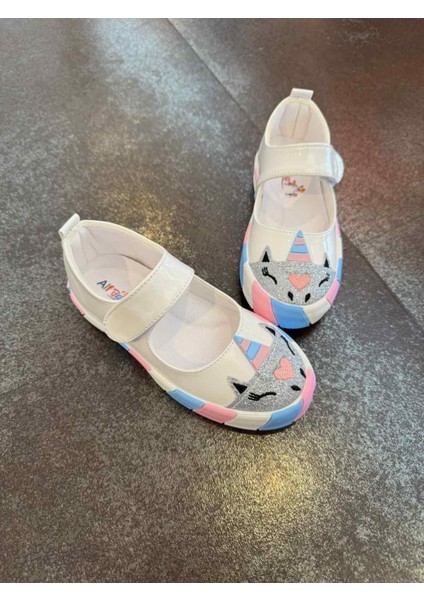 21-30 Numara Kız Çocuk Unicorn Babet Sneaker Beyaz