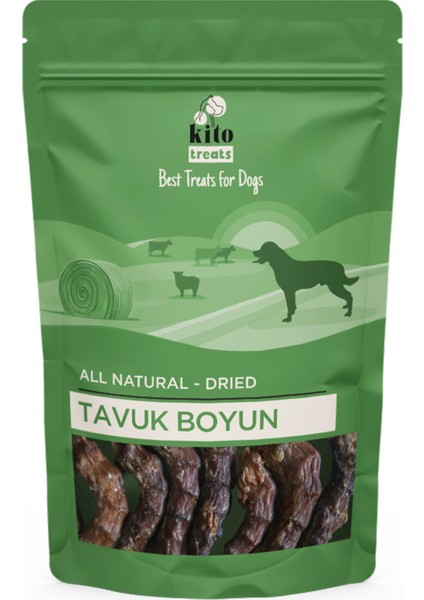 Tavuk Boyun Çiğnemelik Köpek Ödül Maması %100 Doğal, Glutensiz, Organik 100 gr