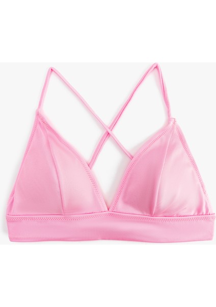 Arkası Çapraz Askılı Bağlama Detaylı Bralet Bikini Üst