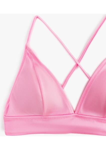 Arkası Çapraz Askılı Bağlama Detaylı Bralet Bikini Üst