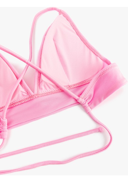 Arkası Çapraz Askılı Bağlama Detaylı Bralet Bikini Üst