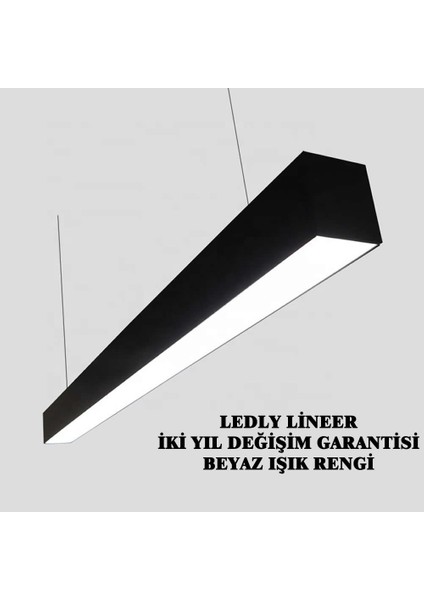 Lineer Sarkıt 200 cm 72W Siyah Kasa (Iki Işık Rengi Seçenegi )