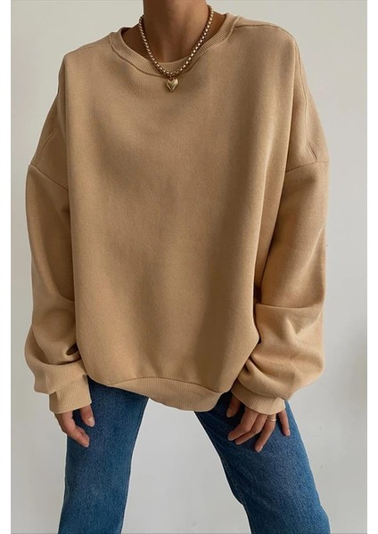 Bisiklet Yaka Basic Sweatshirt