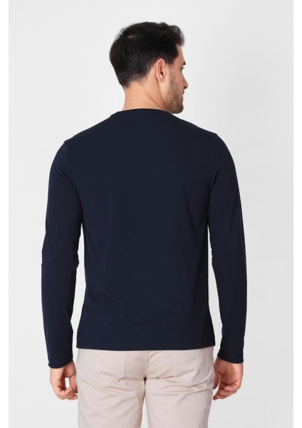 O Yaka Uzun Kollu T-shirt NP-Dolargo - Lacivert modelleri