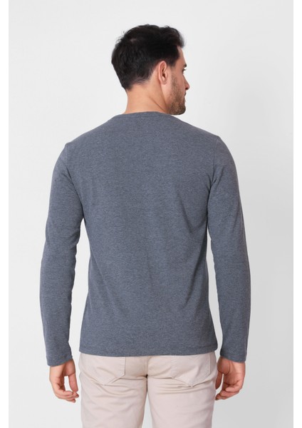 V Yaka Uzun Kollu T-shirt NP-Trelargo - Koyu Gri modelleri