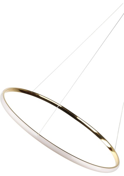 Spin Tekli Ledli Avize Gold Kaplama