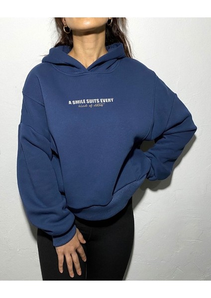 Baskılı Kapüşonlu Sweatshirt