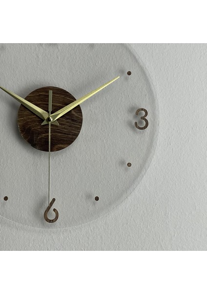 Quartz Saat - Işıklı Pleksi Duvar Saati, El Yapımı, Sessiz, Modern Dekoratif Tasarım, 35 cm indirimleri