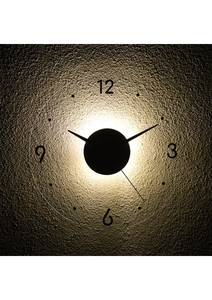 Quartz Saat - Işıklı Pleksi Duvar Saati, El Yapımı, Sessiz, Modern Dekoratif Tasarım, 35 cm fırsatları