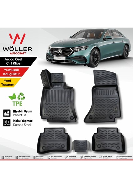 Mercedes E Serisi W214 Paspas 2023 Sonrası Uyumlu 3D Havuzlu Wöller Paspas
