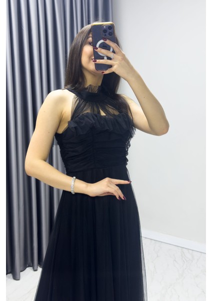 - Kadın Drapeli Kolsuz Tül Abiye Elbise Kırmızı, Zümrüt Yeşil, Saks Mavi, Mor, Bebe Mavi, Beyaz, Siyah, Bordo fiyatları