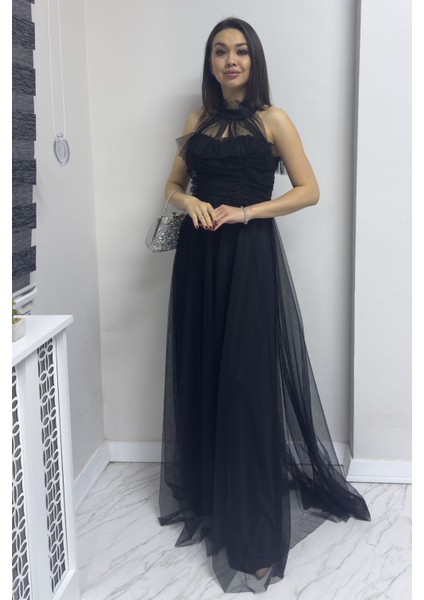 - Kadın Drapeli Kolsuz Tül Abiye Elbise Kırmızı, Zümrüt Yeşil, Saks Mavi, Mor, Bebe Mavi, Beyaz, Siyah, Bordo modelleri