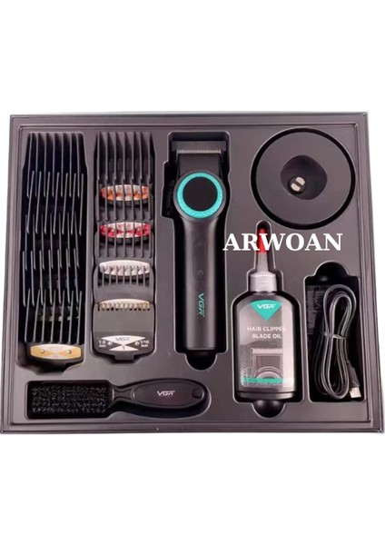 001 Profesyonel Berberler Için Karbon Çelik Bıçak Saç Kesme Makinesi 9000RPM, LED Ekran modelleri