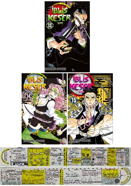 İblis Keser / Manga Seti / 13-14-15. Ciltler (Matematik Öğreten Cetvel) - Koyoharu Gotouge