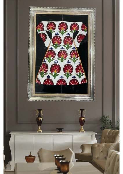 El Yapımı Kaftan Motifli Çini Duvar Tablosu (40 cm x 60 cm )