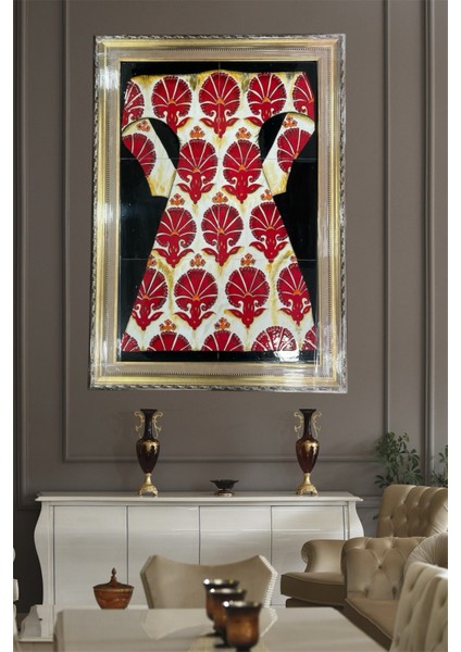 El Yapımı Kaftan Motifli Çini Duvar Tablosu (40 cm x 60 cm )
