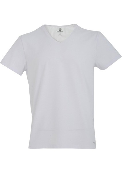 V Yaka T-shirt N-Simplo - Beyaz