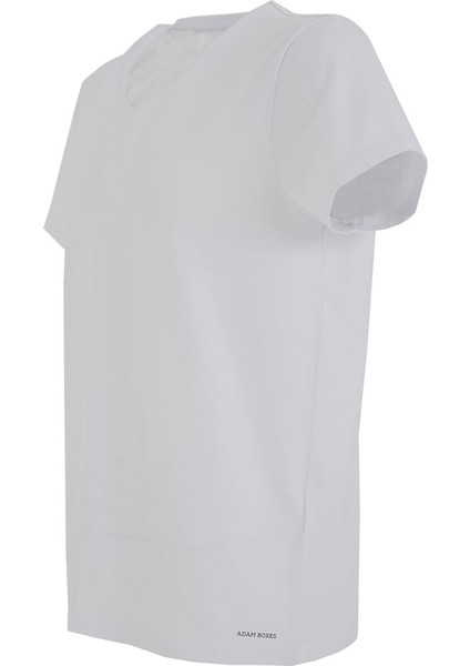 V Yaka T-shirt N-Simplo - Beyaz