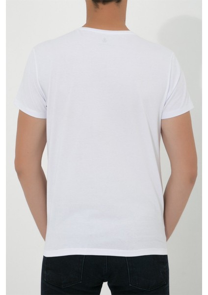 V Yaka T-shirt N-Simplo - Beyaz