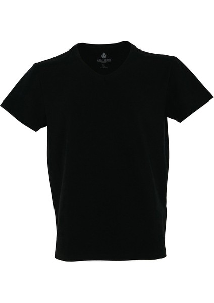 V Yaka T-shirt N-Simplo - Siyah