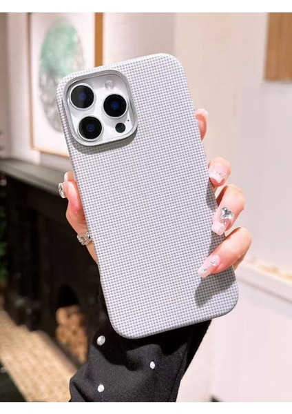 iPhone 16 Pro Uyumlu Lüks Desenli Gri Deri Cüzdanlı Magsafe Özellikli Kılıf