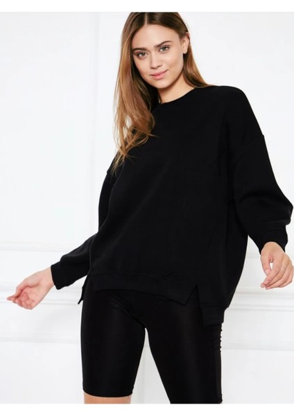 Yırtmaçlı Şardonlu Sweatshirt
