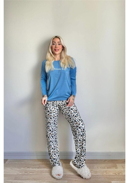 Dream Big Desenli Bambu Uzun Kol Kadın Pijama Takımı fırsatları