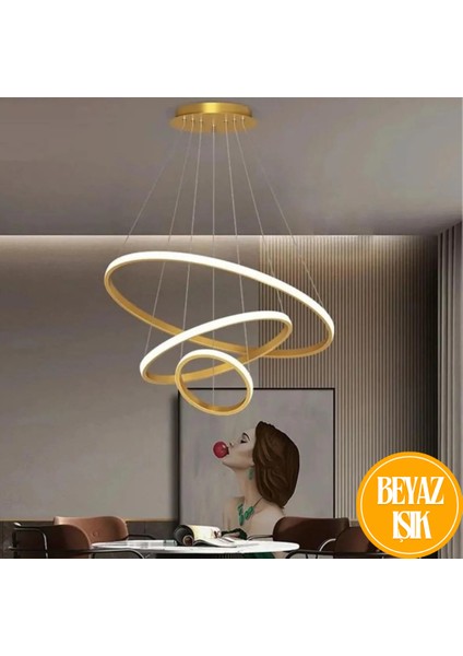 Robin Modern Üçlü 3 Lü Sarkıt Avize Beyaz Ledli
