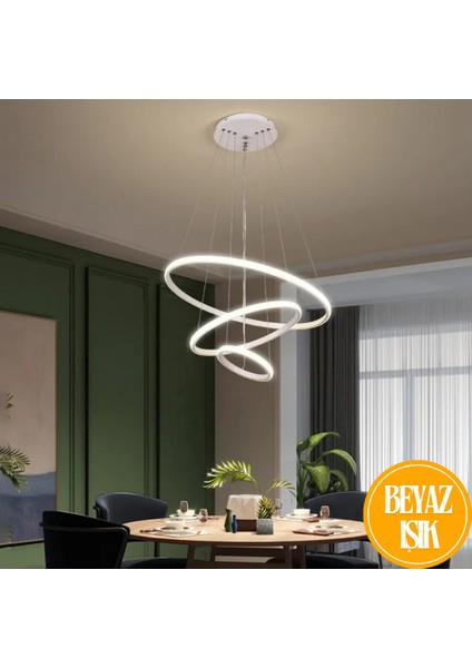 Robin Modern Üçlü 3 Lü Sarkıt Avize Beyaz Ledli