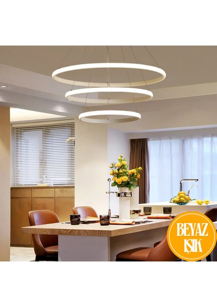 Robin Modern Üçlü 3 Lü Sarkıt Avize Beyaz Ledli