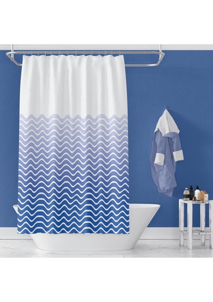 Banyo Perdesi 1X100X200 Tek Kanat Duş Perdesi Halka Hediyeli Duşakabin Perdesi 1870