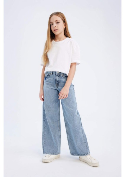 Kız Çocuk Wide Leg Geniş Paça Jean Trousers D7093A825SM