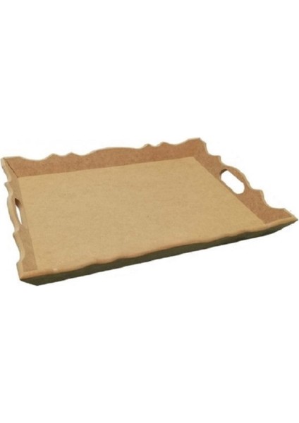 Mdf Ahşap Tepsi 1 Adet Tekli 38X27X5 cm Ebatlarında Boyanabilir